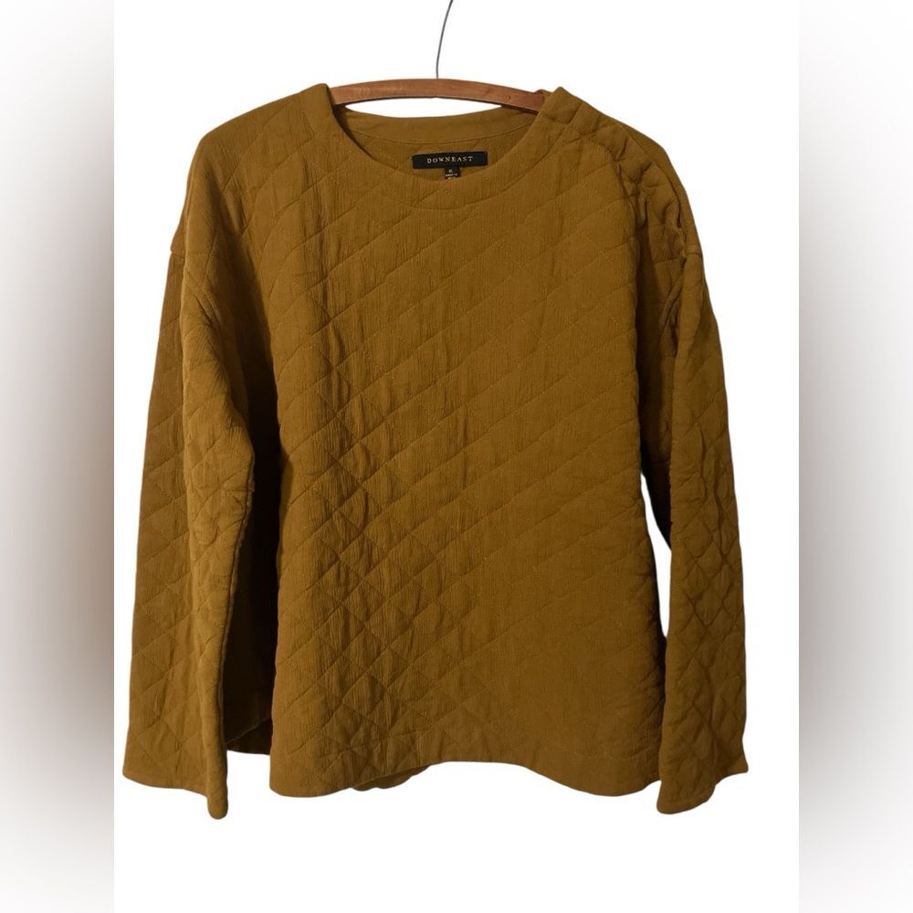 Downeast Quilted Sweatshirt Size XL Fall Layers Cozy Soft Boxy